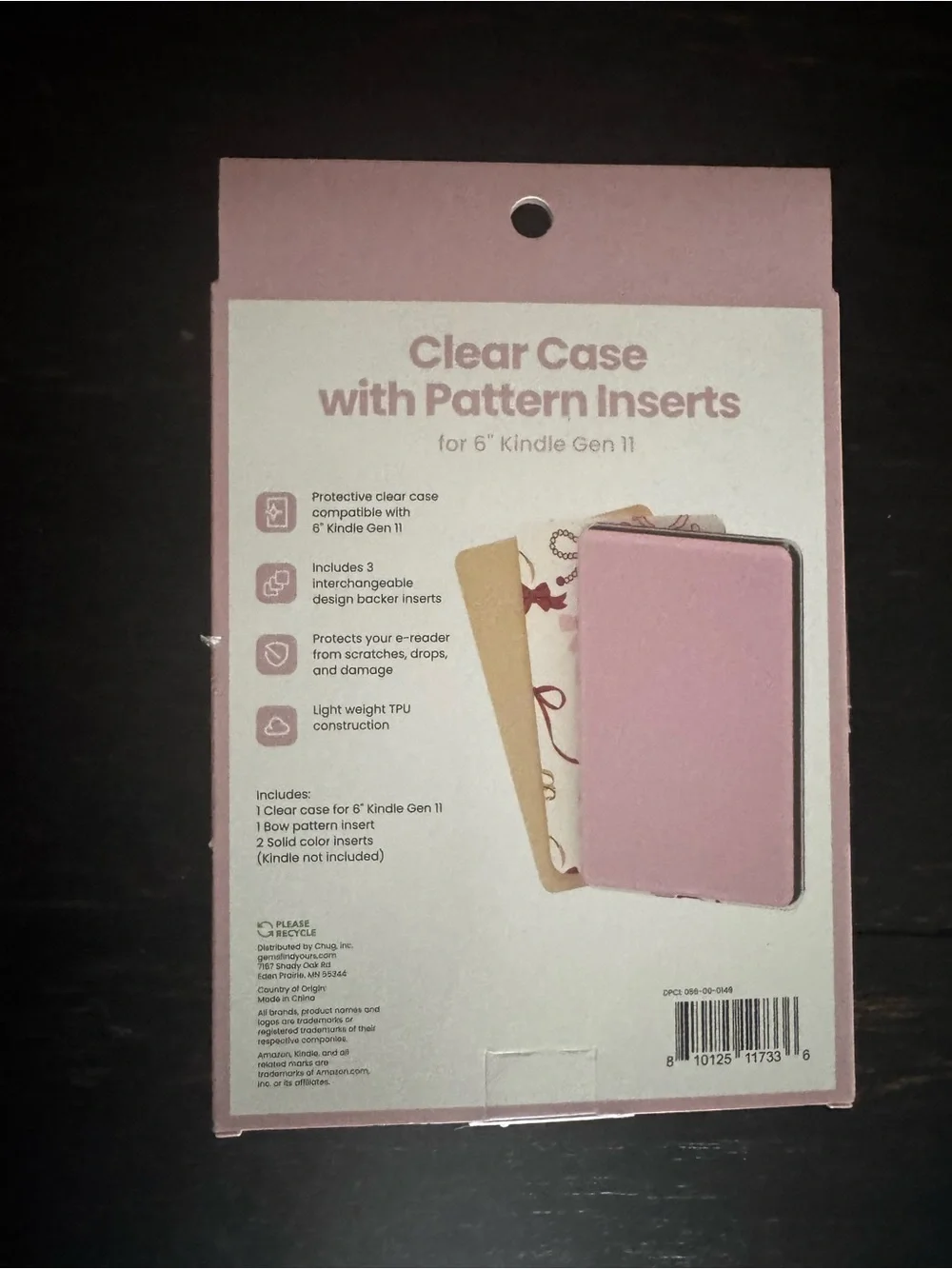 New! Gems E-Reader Kindle Paperwhite Clear Case with Bow Insert’s